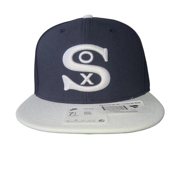 Nike Chicago White Sox Cap - Cooperstown Collection Fitted Hat - Size 7 1/2 - Picture 1 of 8